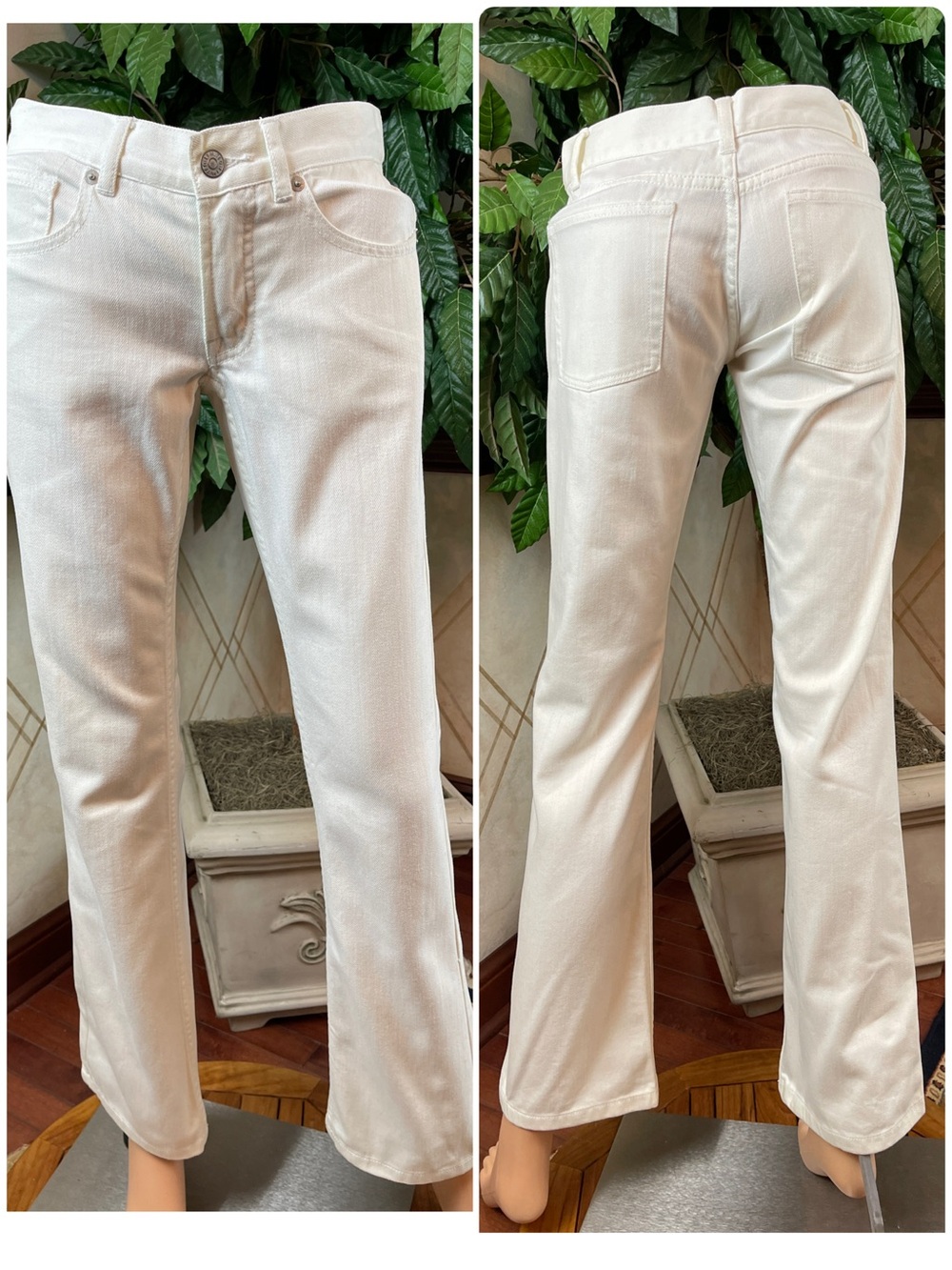 THE LIMITED BOOLEG ECRU JEANS